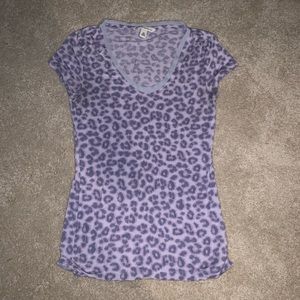 Purple Leopard Print Banana Republic Tee